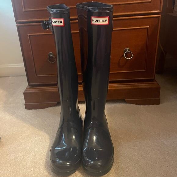 Hunter Navy Blue Tall Rainboot Size 8 - Picture 10 of 10